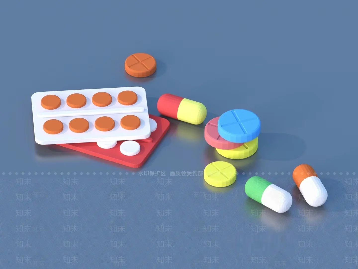 Pills And Capsules 3D Model – 22165 – VRAY Render