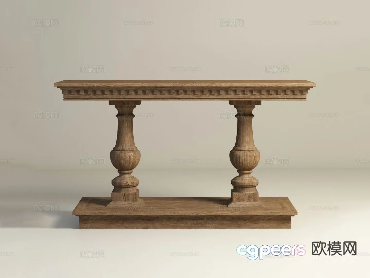 American dining table solid wood dining table 3d model