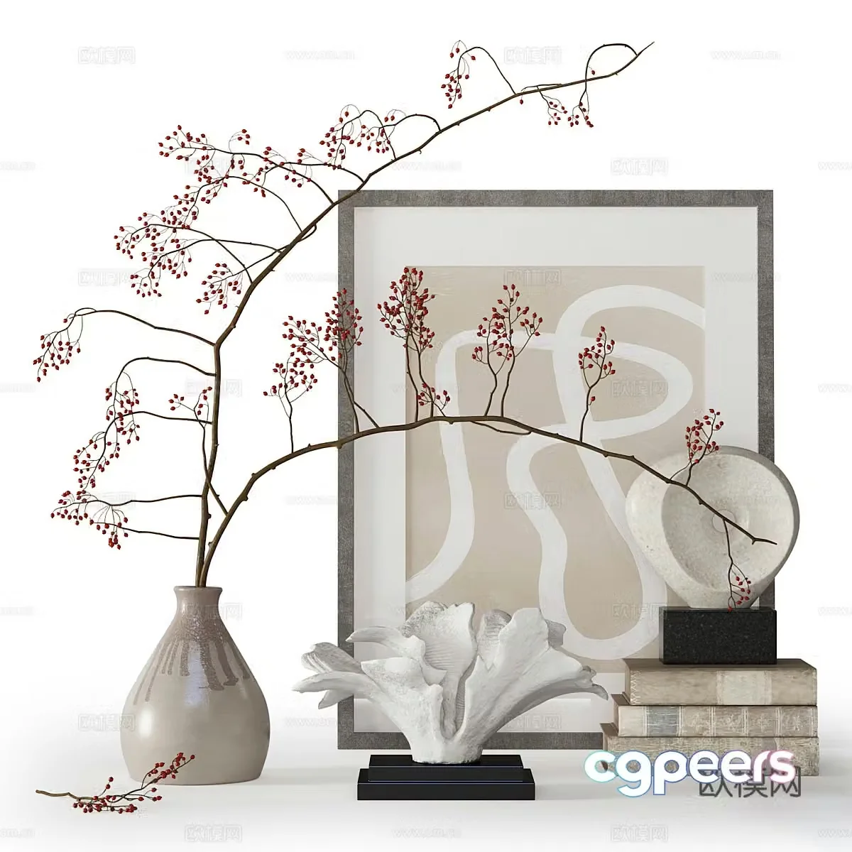 New Chinese style jewelry ornaments 3D model