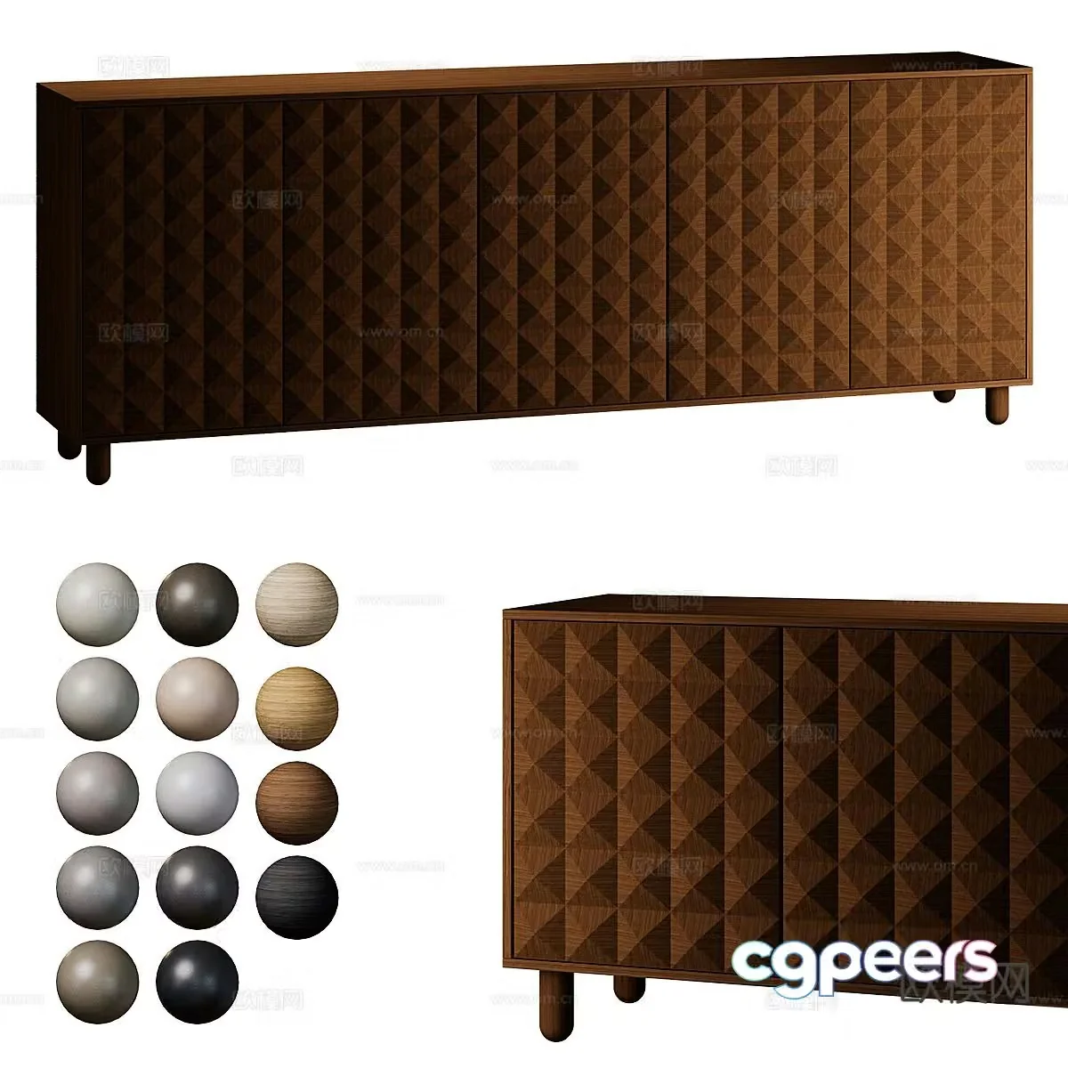 Nordic entrance cabinet side cabinet 3d model