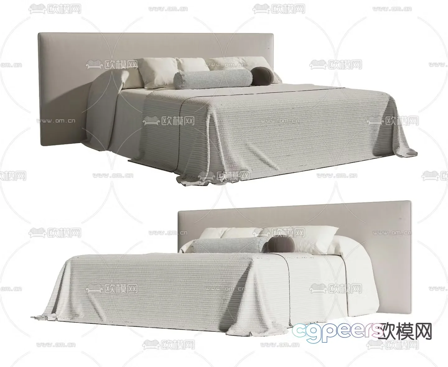 Modern double bed 3d model