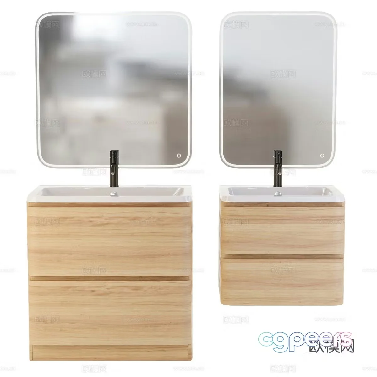 Wall-mounted washbasin cabinet 3d model