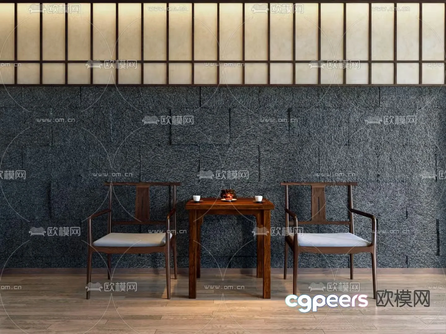 New Chinese style chair Taishi chair 3d model