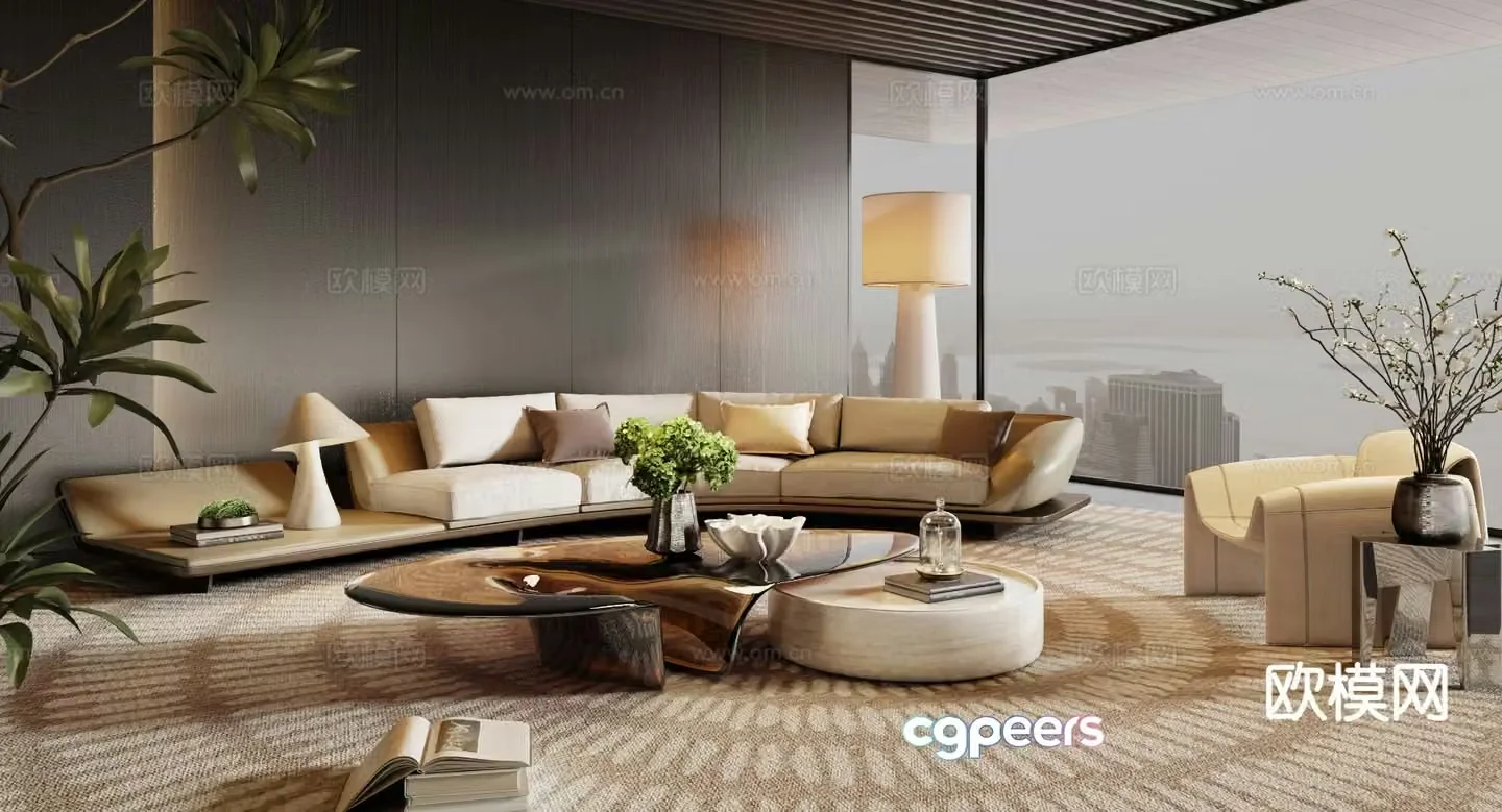 Italian sectional sofa 3d model