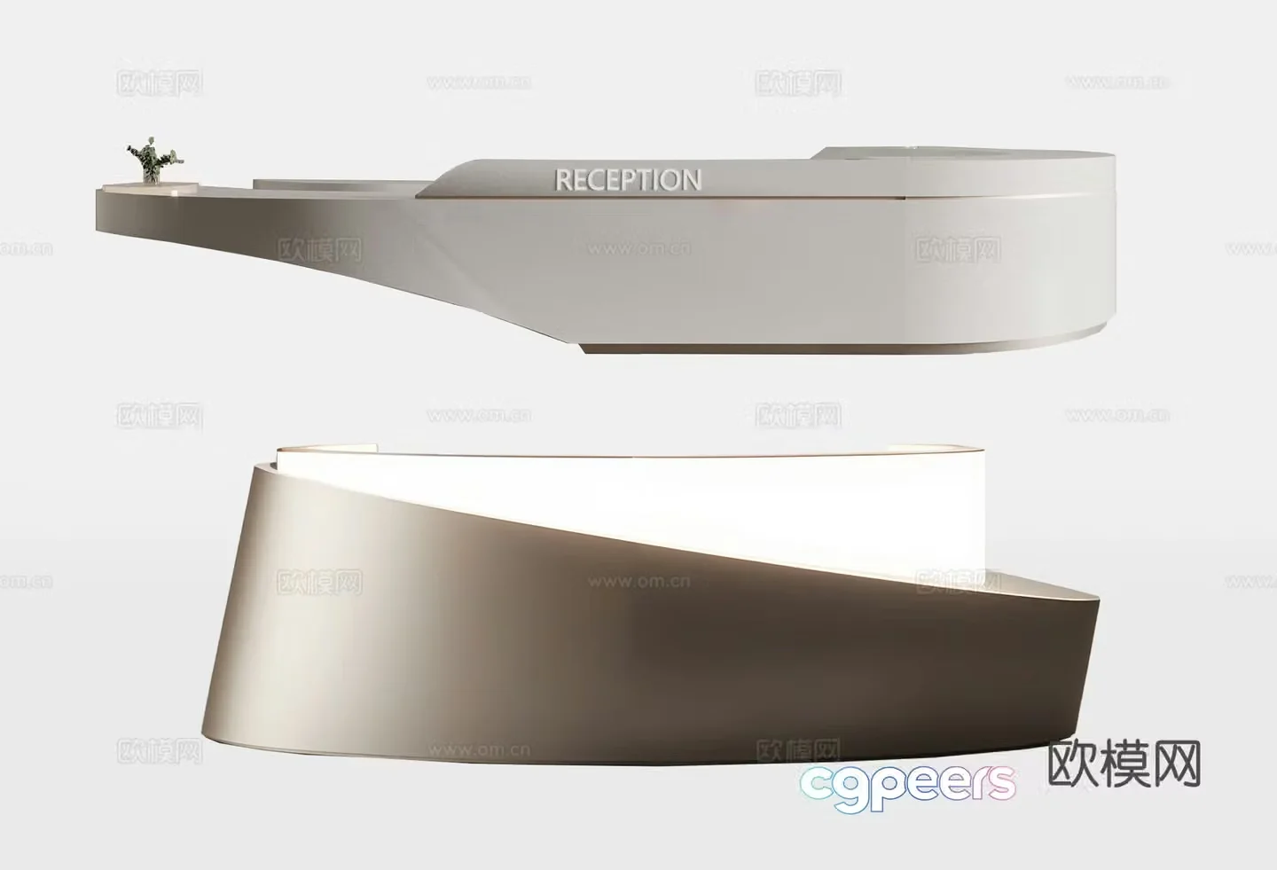 Modern company reception desk 3D model