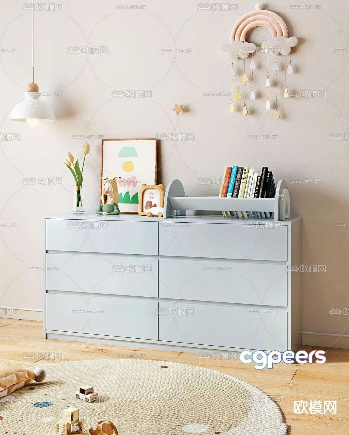 Modern children’s cabinet 3d model