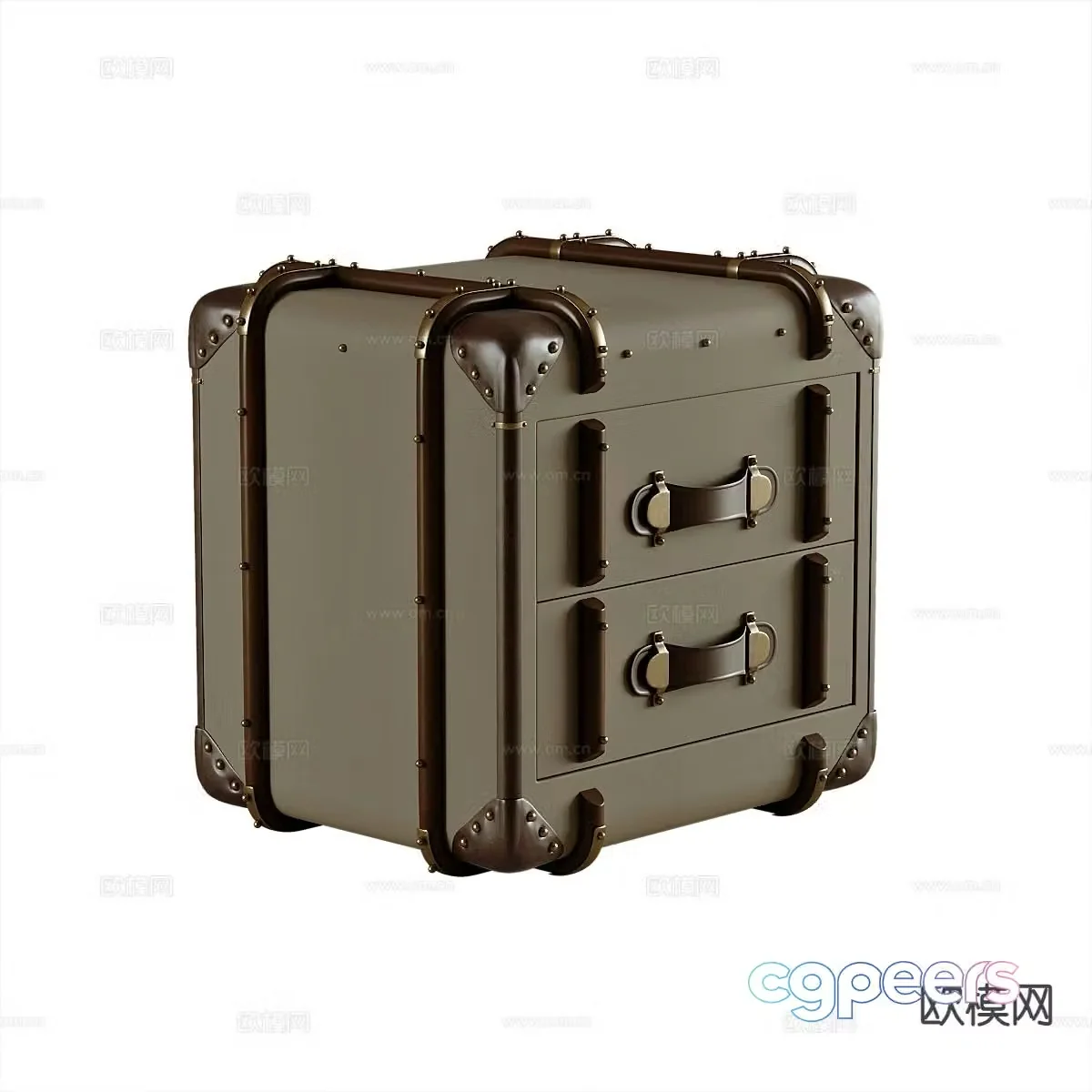 American bedside table 3d model