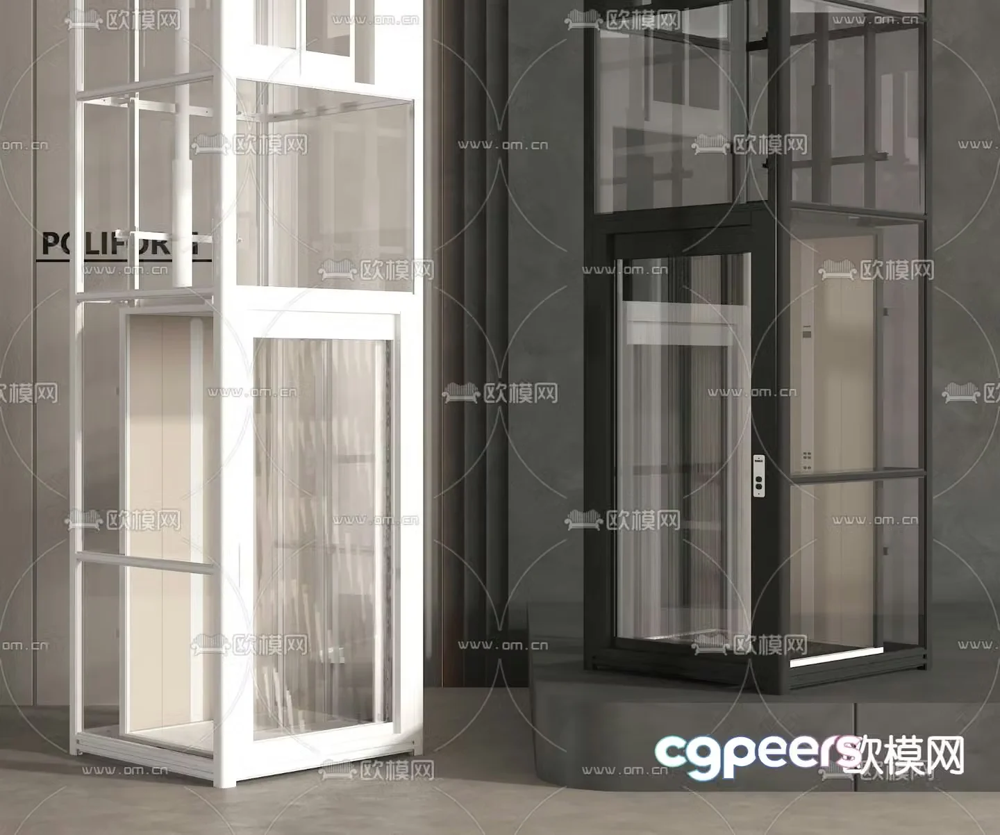 Glass elevator sightseeing elevator elevator elevator 3d model