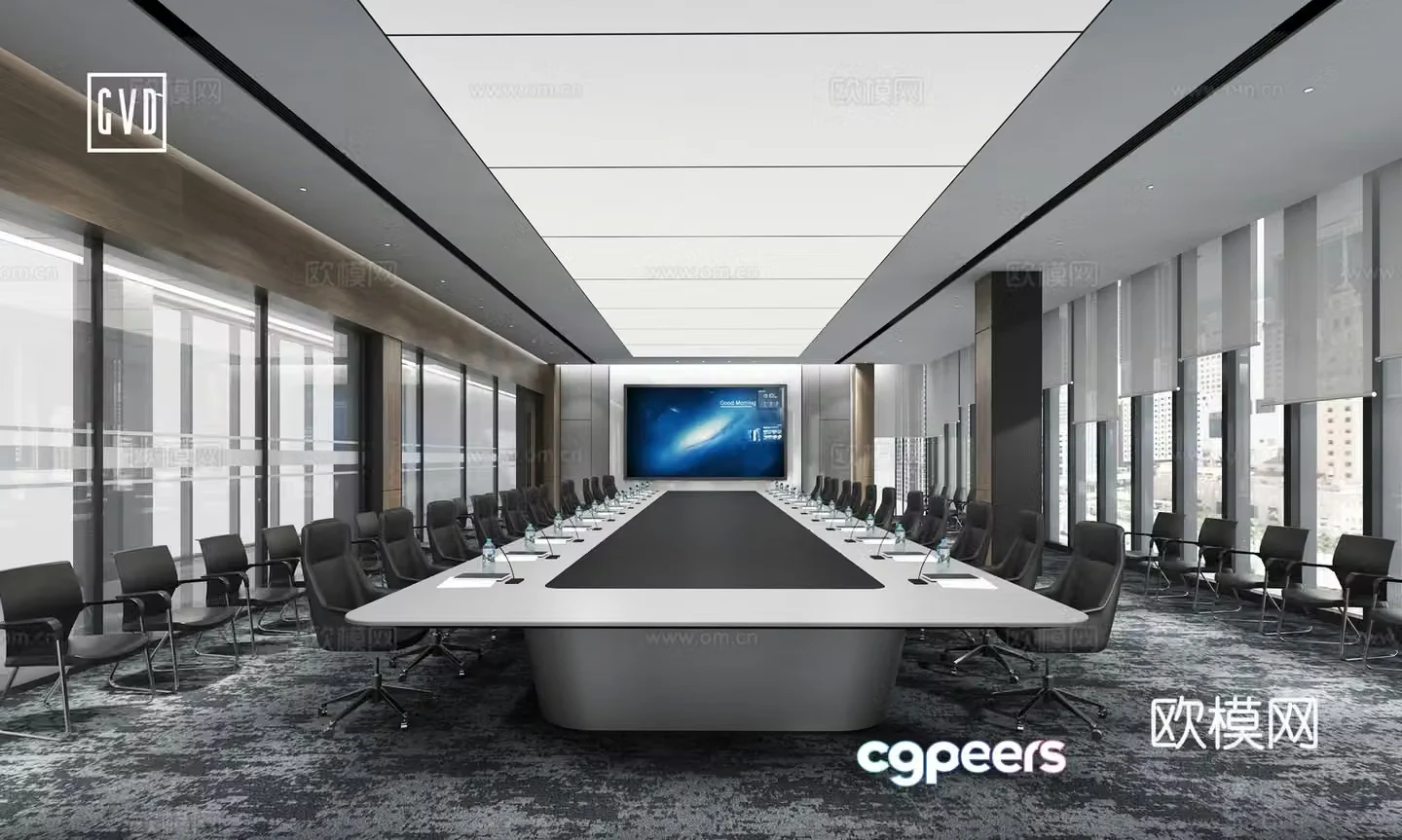 Workwear space Office space Modern conference room Technology conference room Large conference room Multiple people 3D model