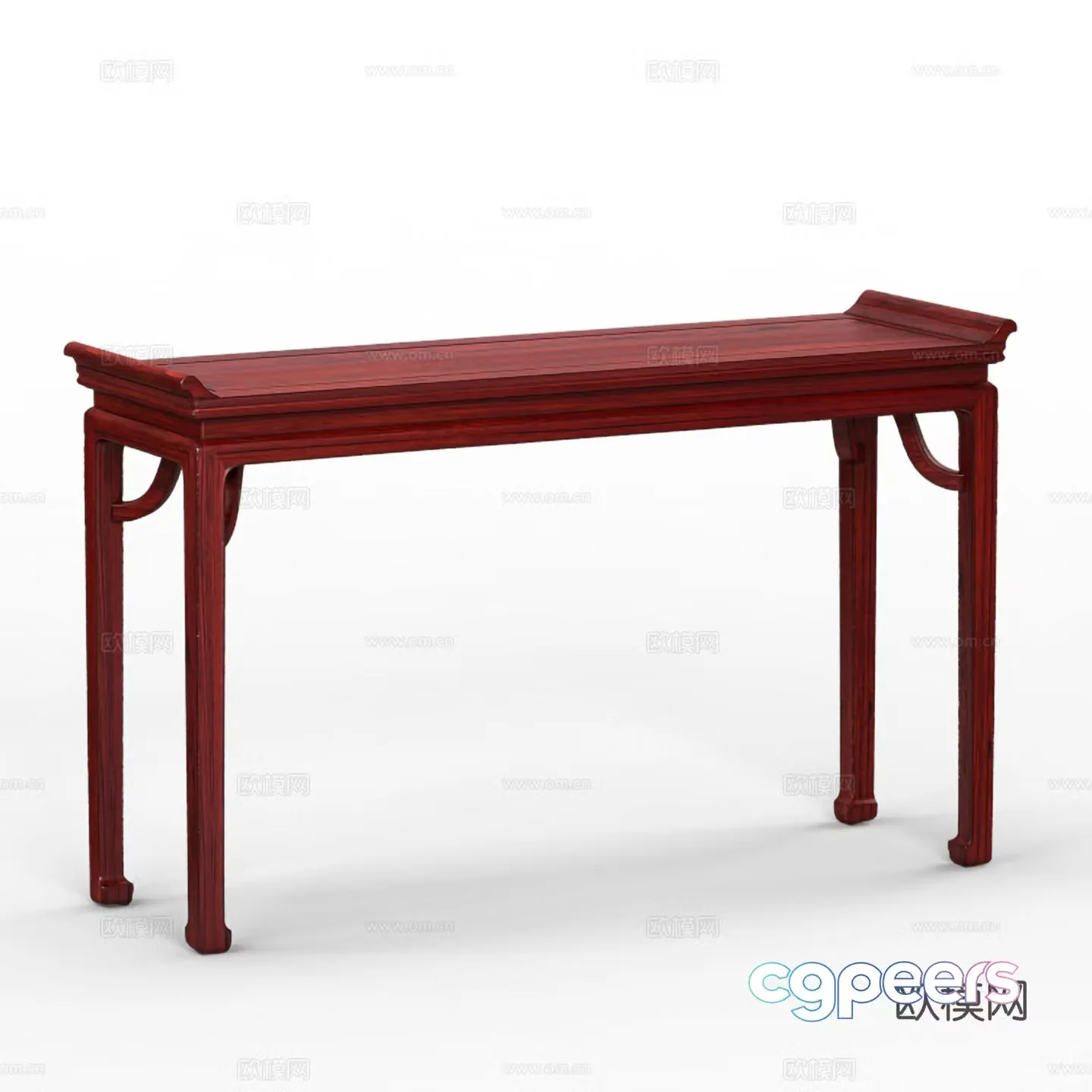 Chinese style strip solid wood mahogany 3d model