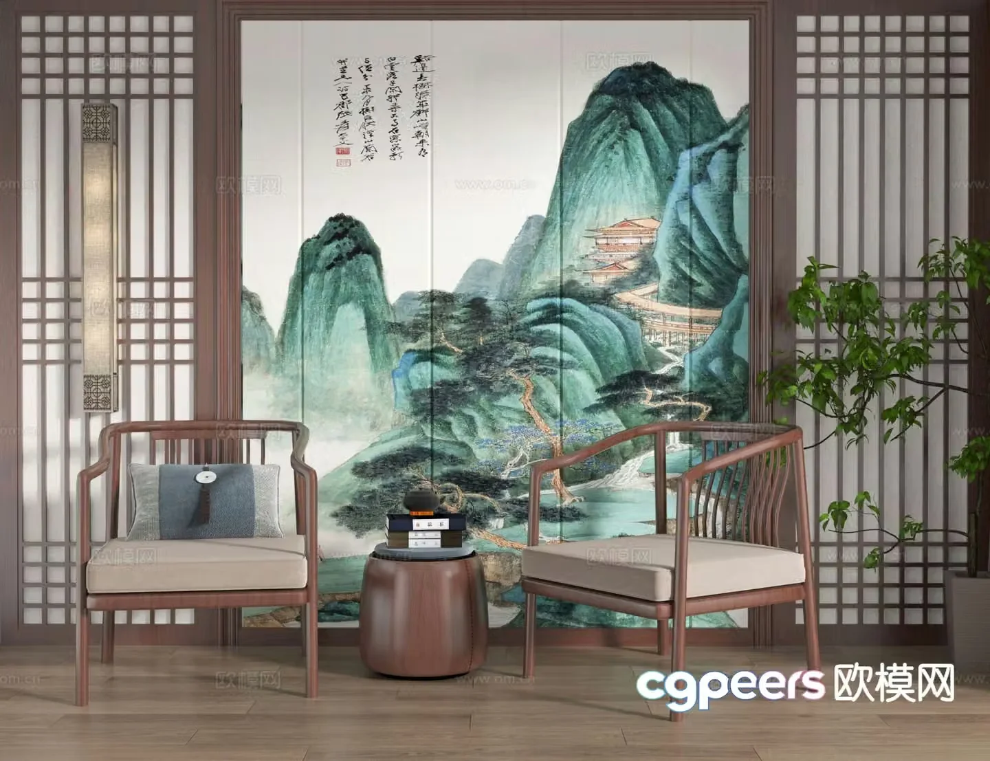 New Chinese style leisure chair 3d model