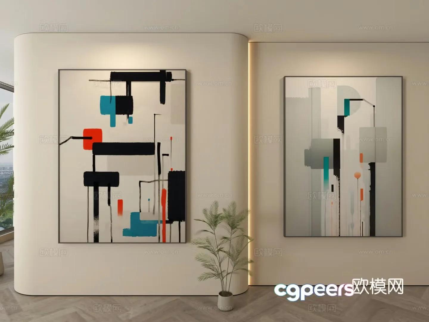 Modern decorative paintings Decorative paintings Modern hanging paintings Hanging paintings Simple hanging paintings 3D model