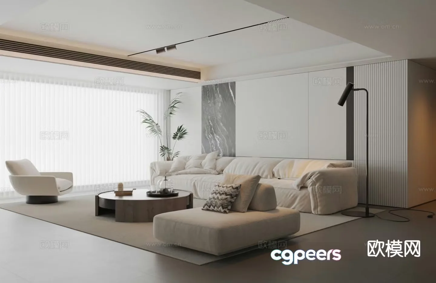 Modern sofa set 3d model