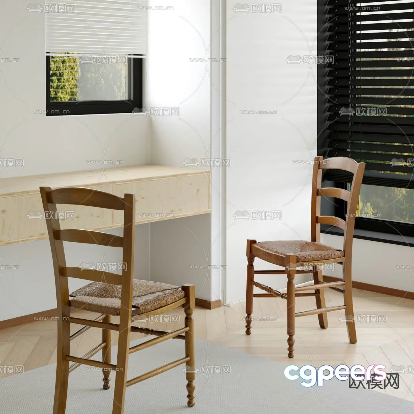 Medieval style chair dining chair 3d model