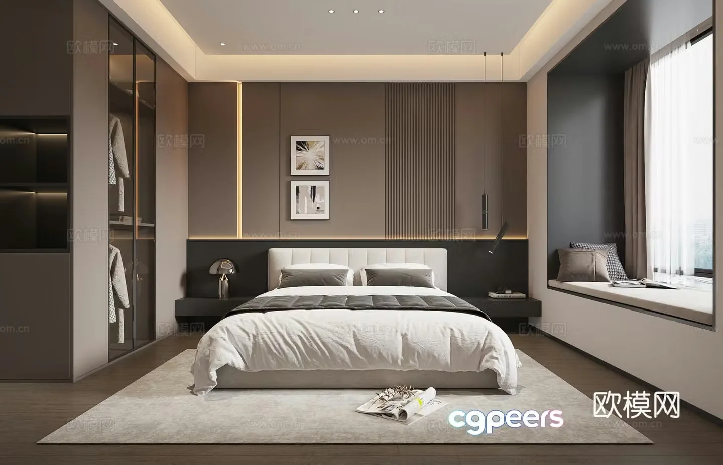Modern Italian bedroom 3d model