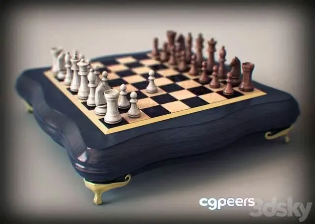 3ds Max Free – Board with chess