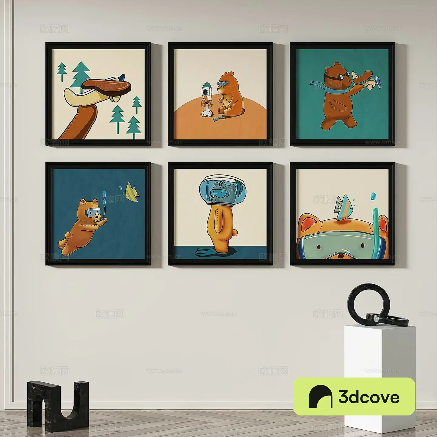 A Collection Of Framed Artwork