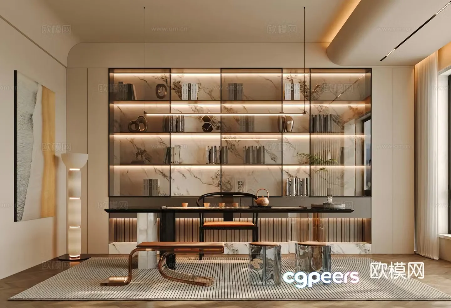 Modern study 3d model