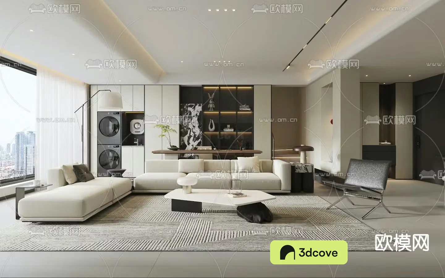 Modern living and dining room