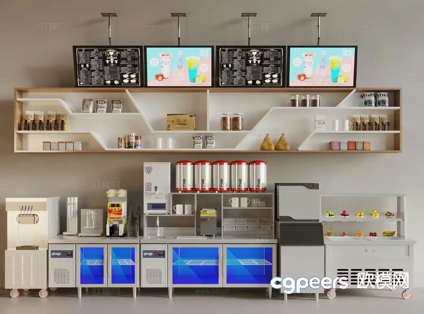 Milk tea shop equipment coffee maker 3d model