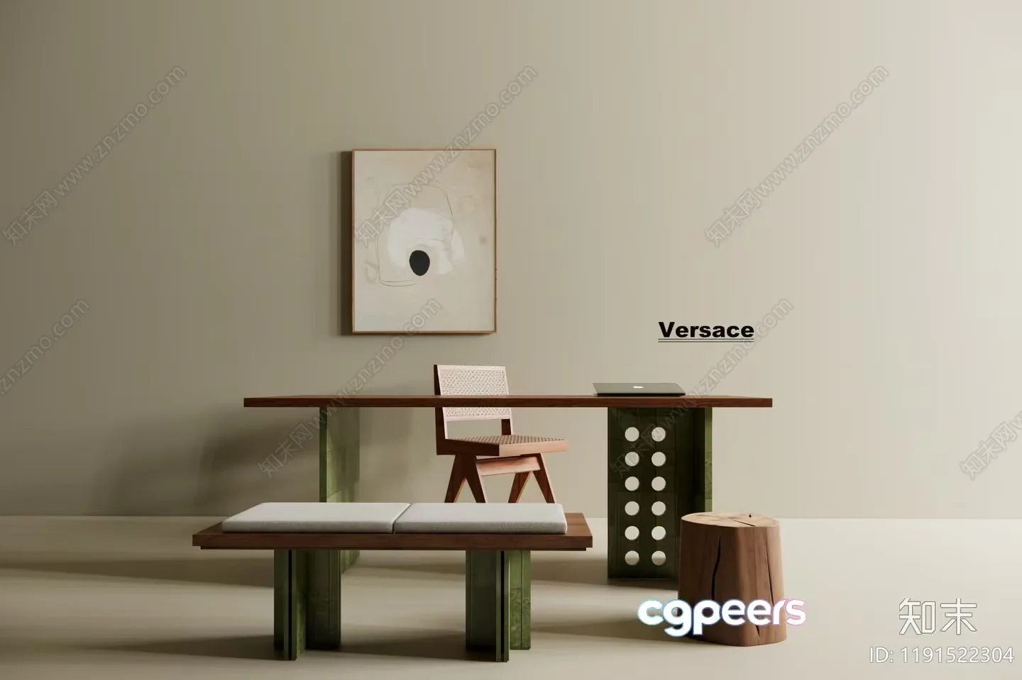 Modern Versace Desk 3D Model – 6531 – VRAY Render