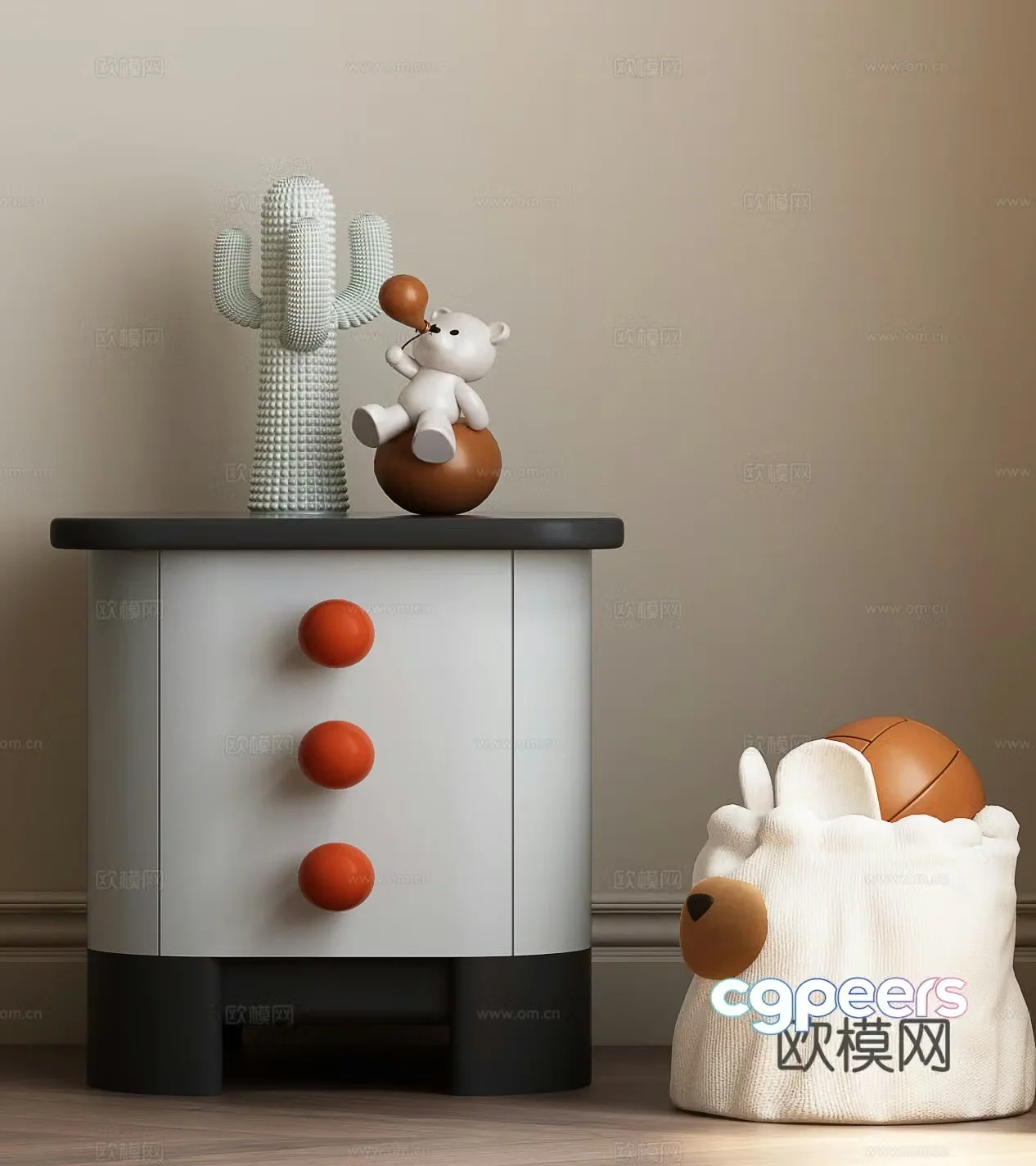 Modern bedside table Modern children’s bedside table 3d model