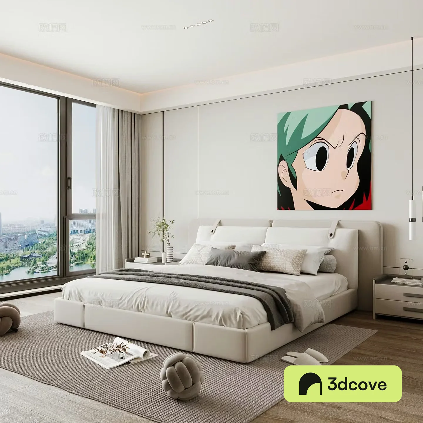 Modern home bedroom Modern bedroom Italian bedroom Simple bedroom Italian bed