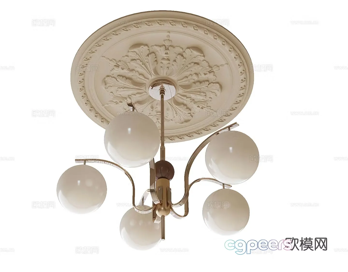 French chandelier spherical chandelier 3d model