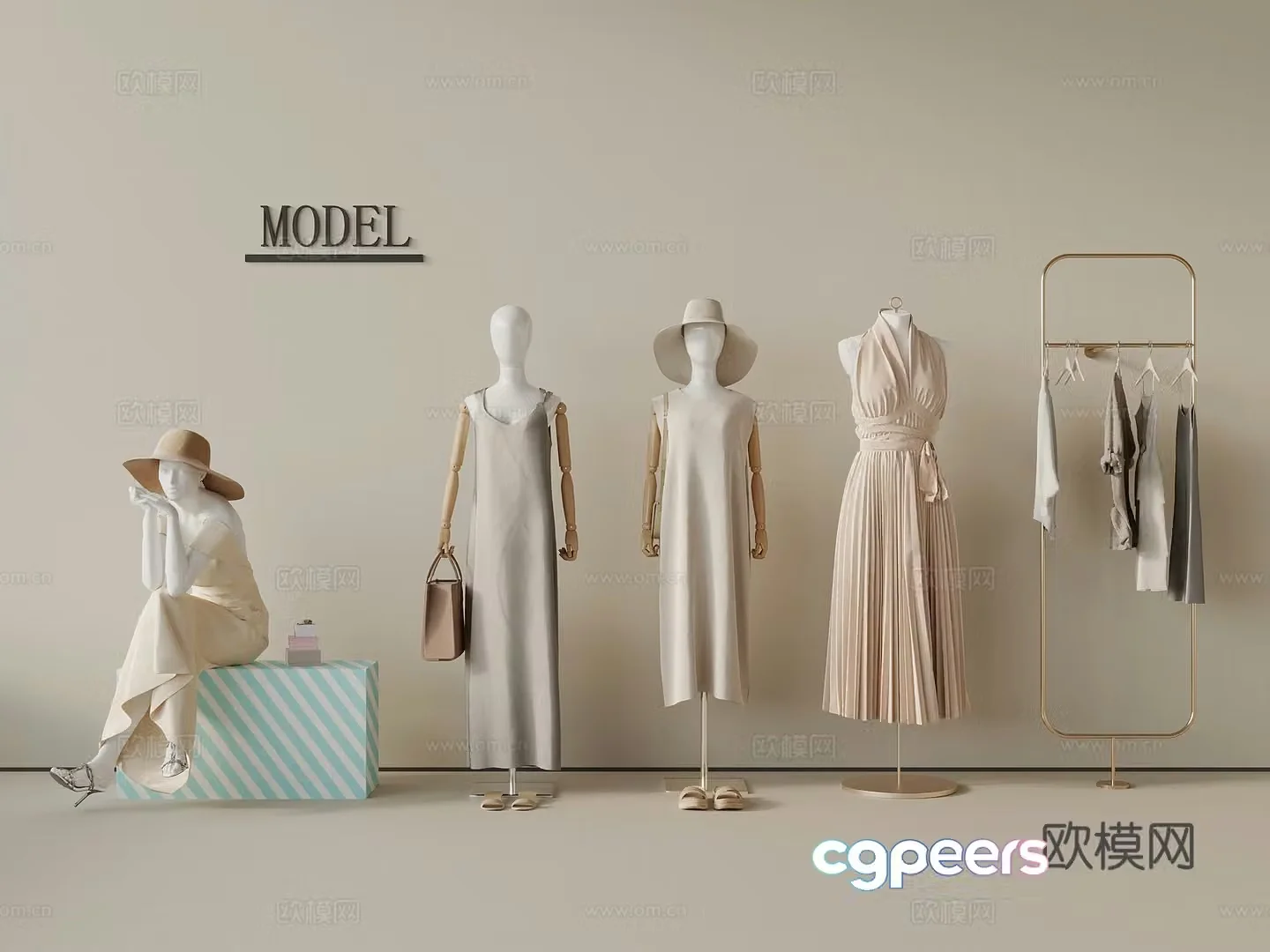 Model Modern Clothing Model Clothes Shoes 3d Model