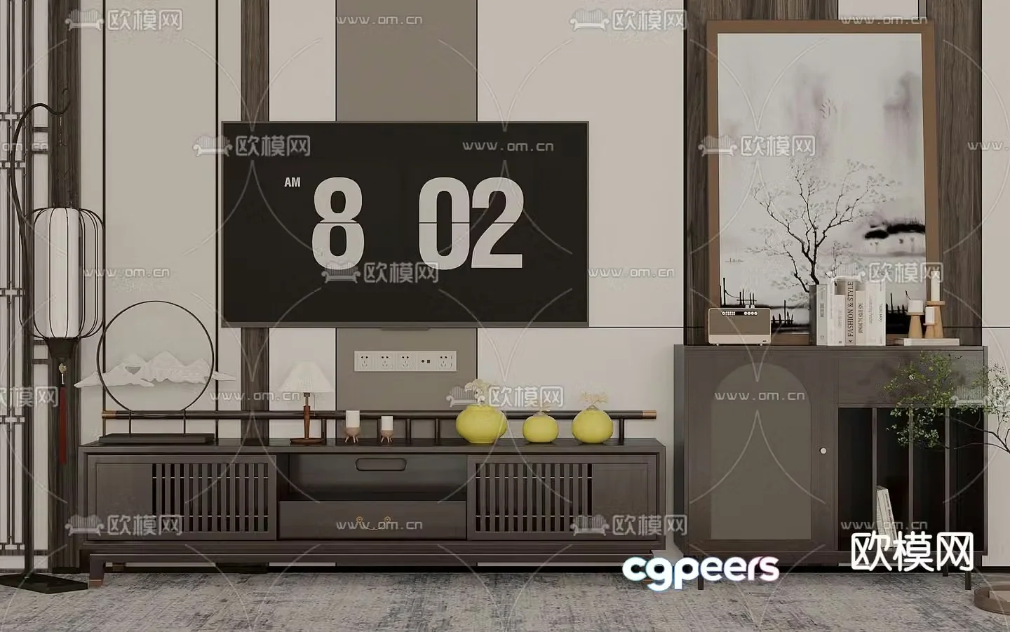 New Chinese style TV cabinet 3d model