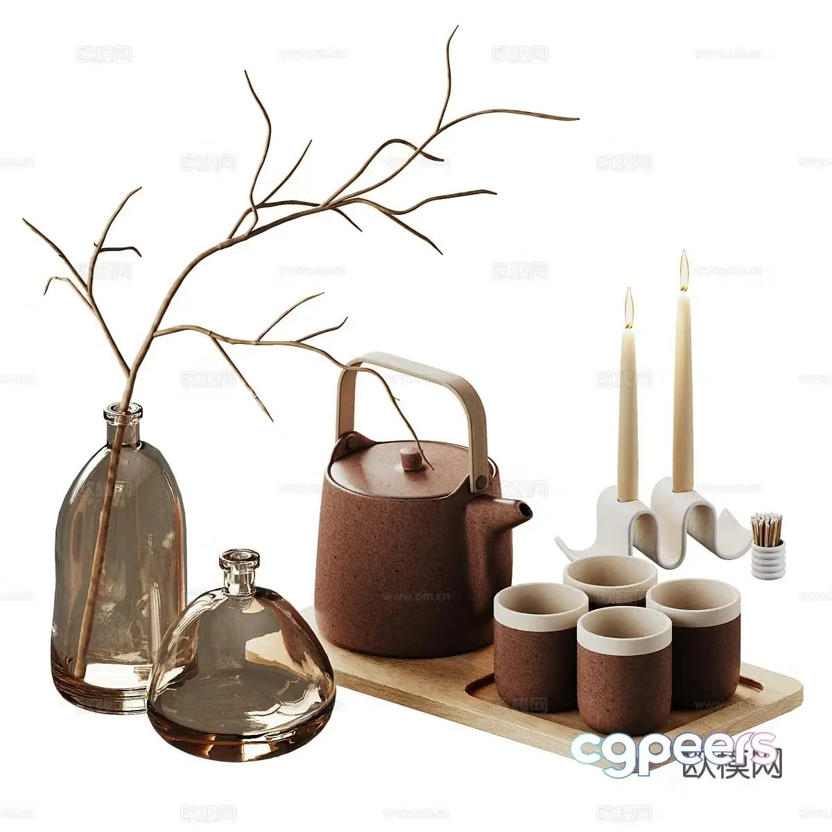 New Chinese tea set combination 3D model