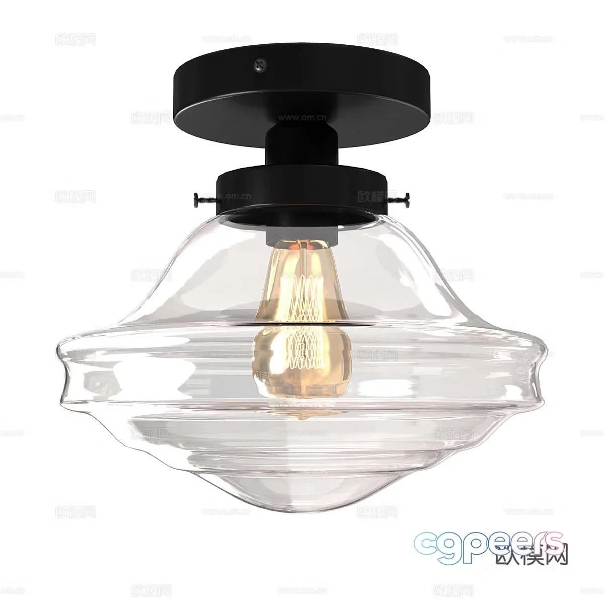 Industrial style ceiling lamp bulb ceiling lamp 3d model