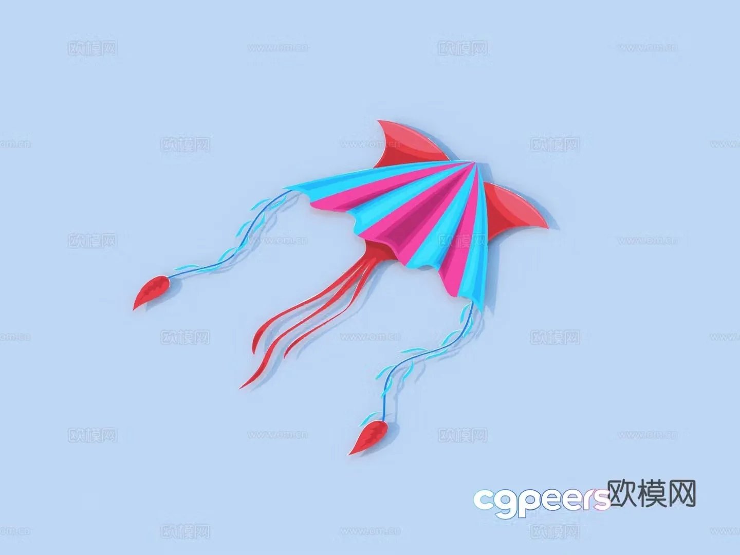 kite toy ornament decoration 3d model