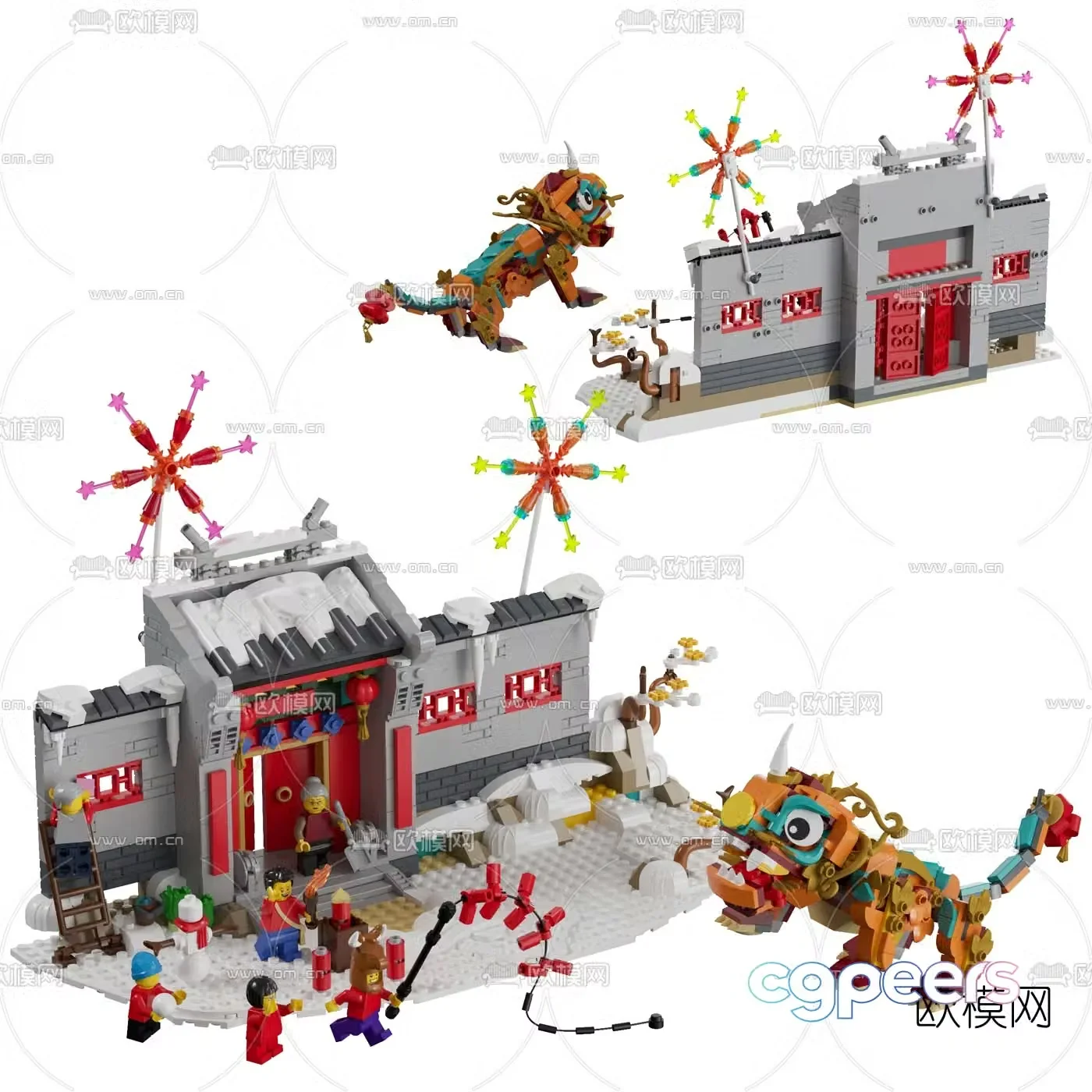 Modern Nian Beast themed toy 3d model