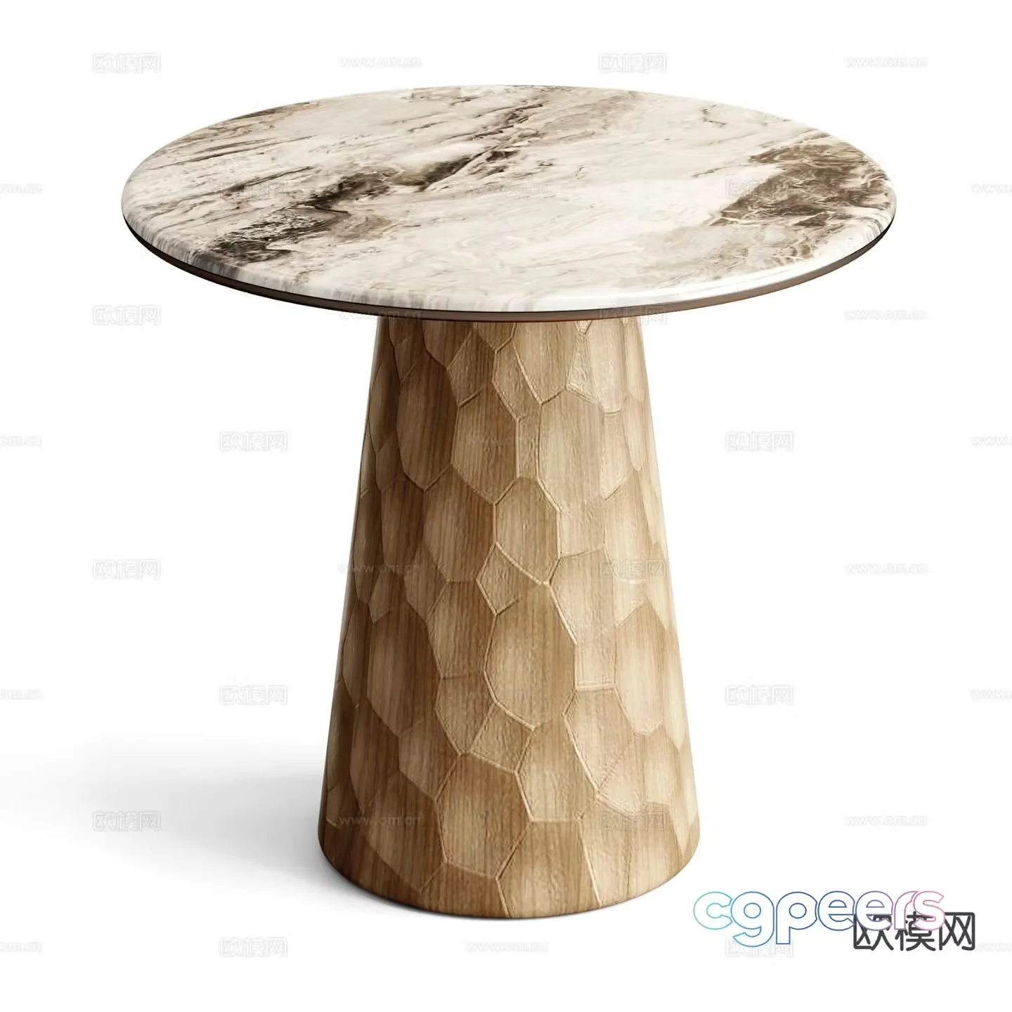 Medieval style round table side table table table 3D model