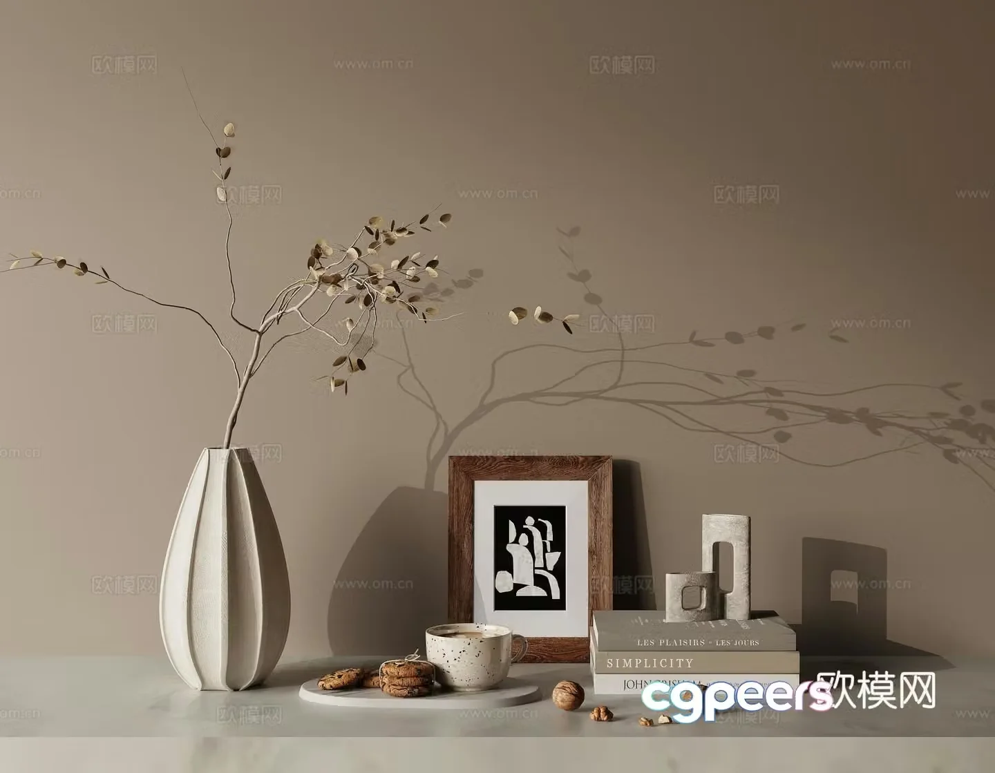 Combination ornament potted 3D model