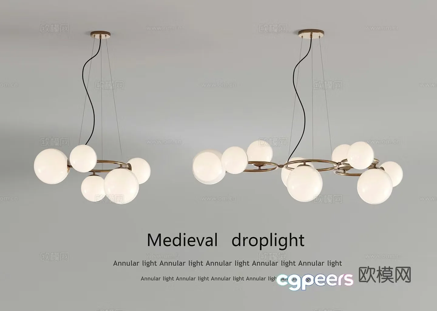 Light luxury sphere chandelier Restaurant chandelier Bedroom chandelier 3D model