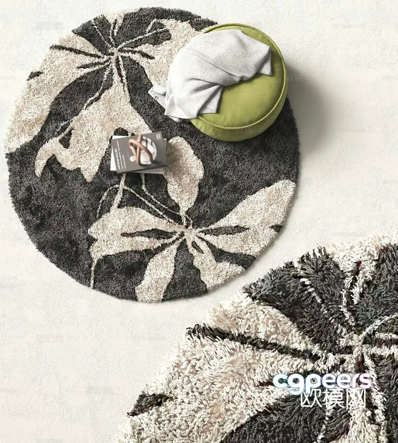 Modern round carpet 3d model