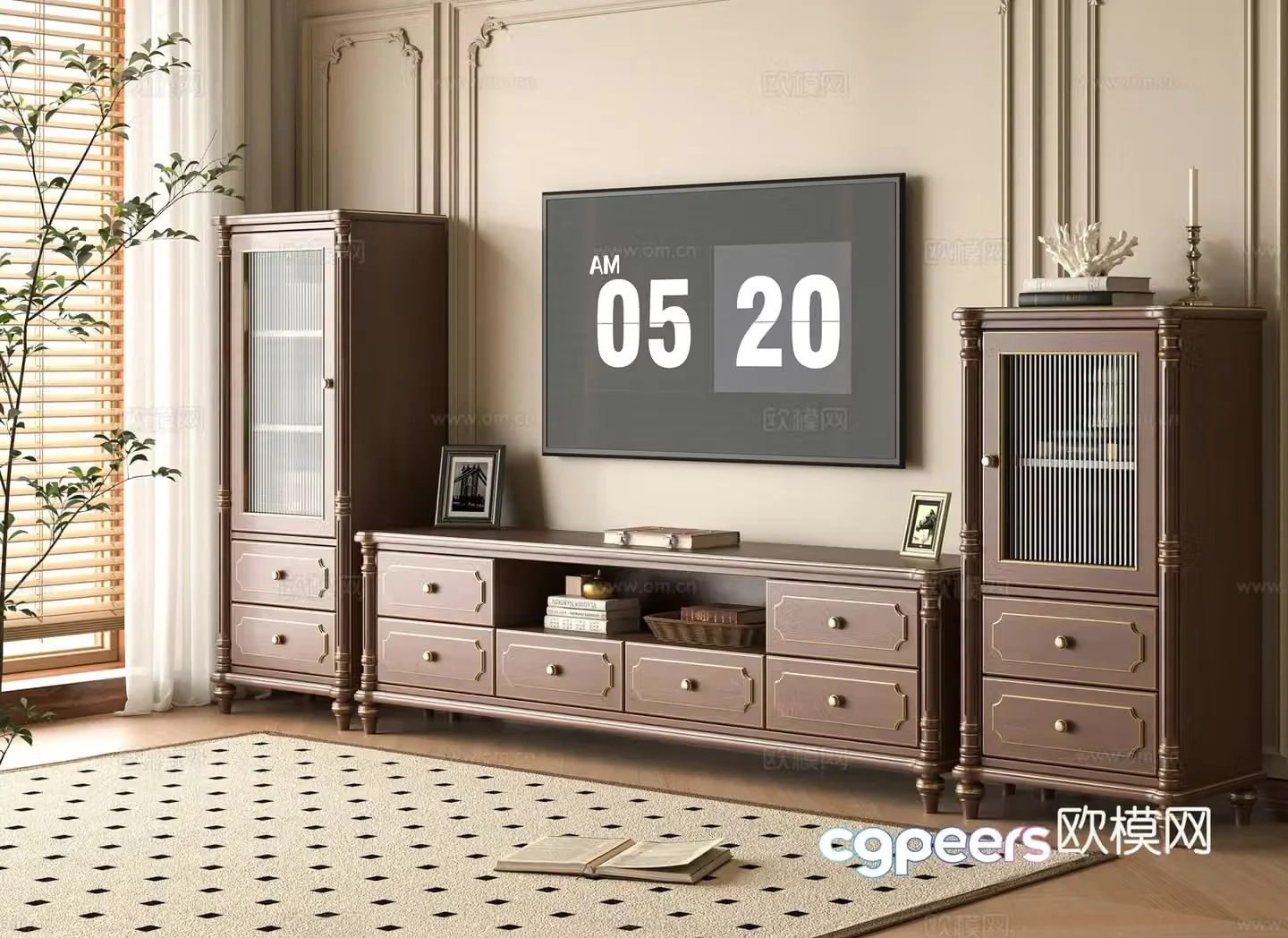 American TV cabinet 3D model