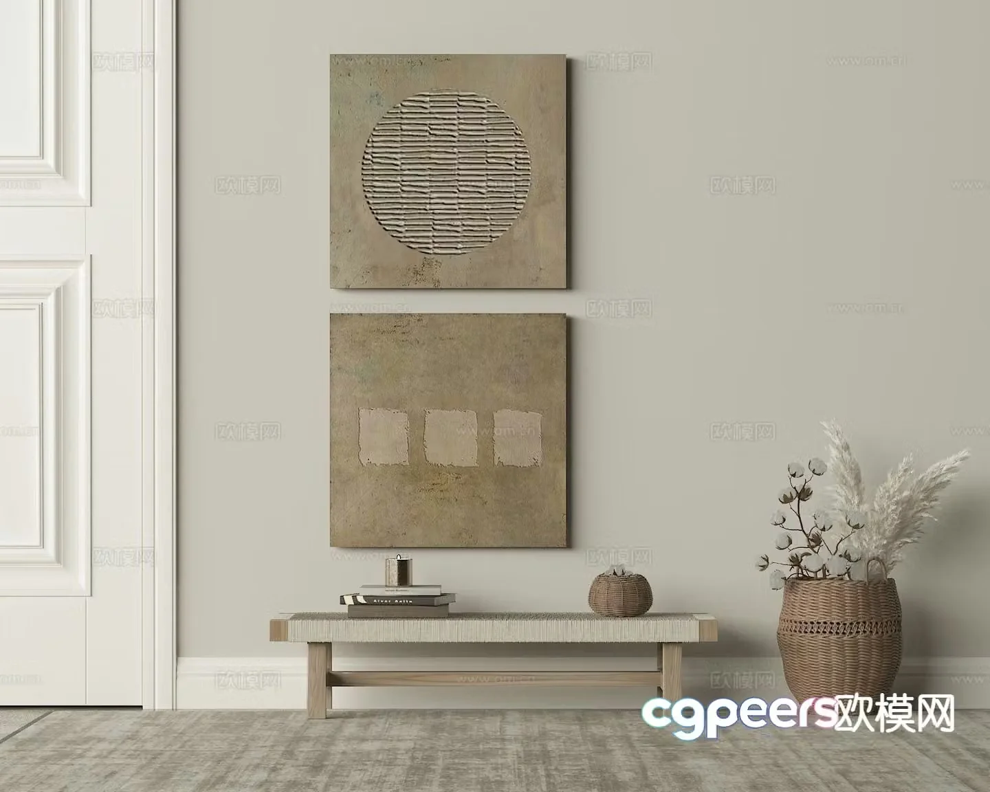 Wabi-sabi art painting texture painting decorative painting 3d model