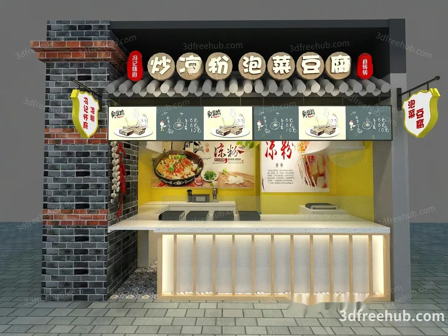 A Food Stall 3D Model – 19350 – VRAY Render