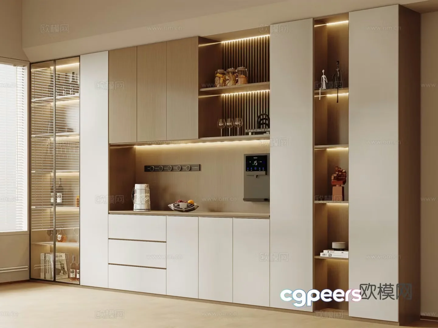 Modern sideboard wine cabinet sideboard sideboard ornament 3D model