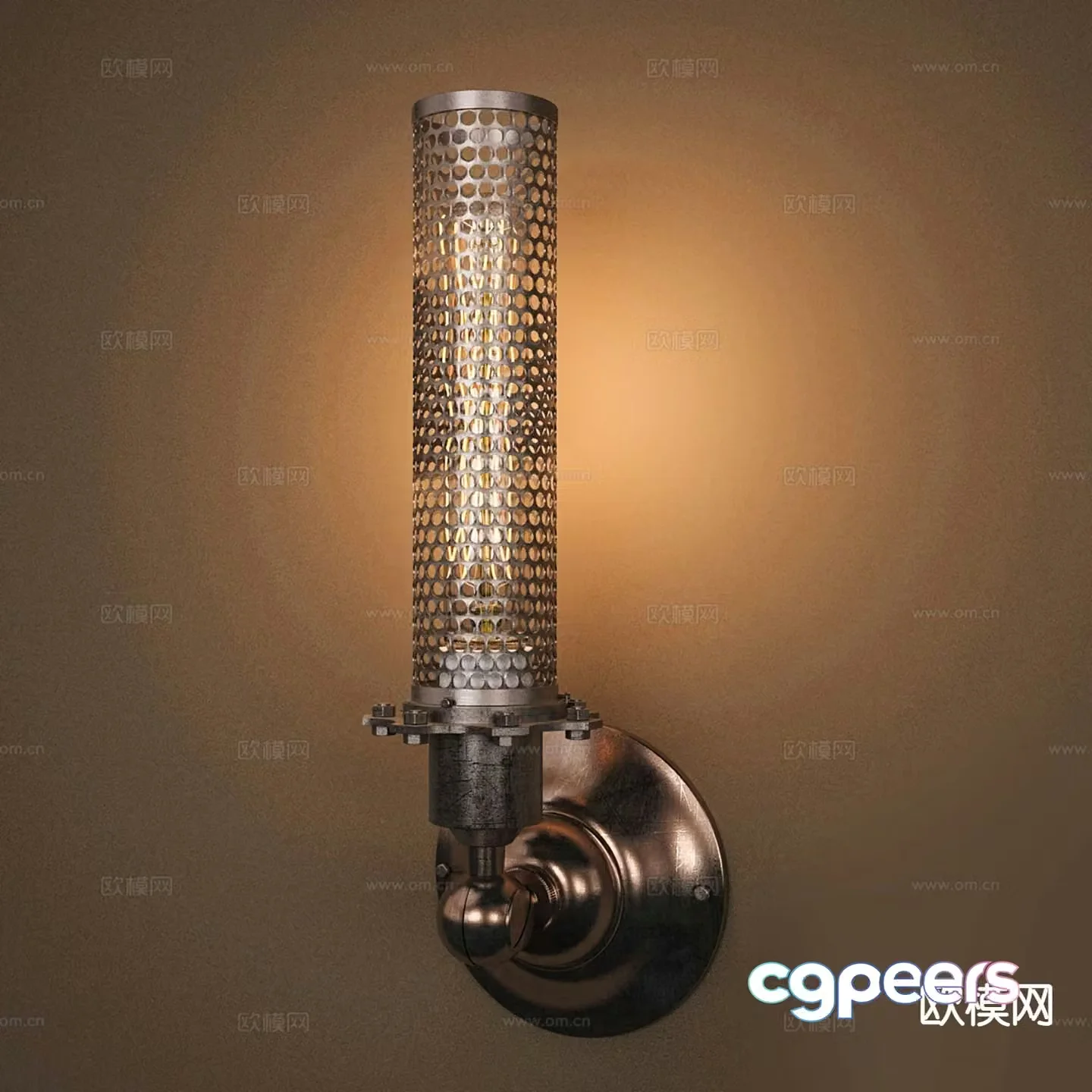 Light luxury metal wall lamp 3D model