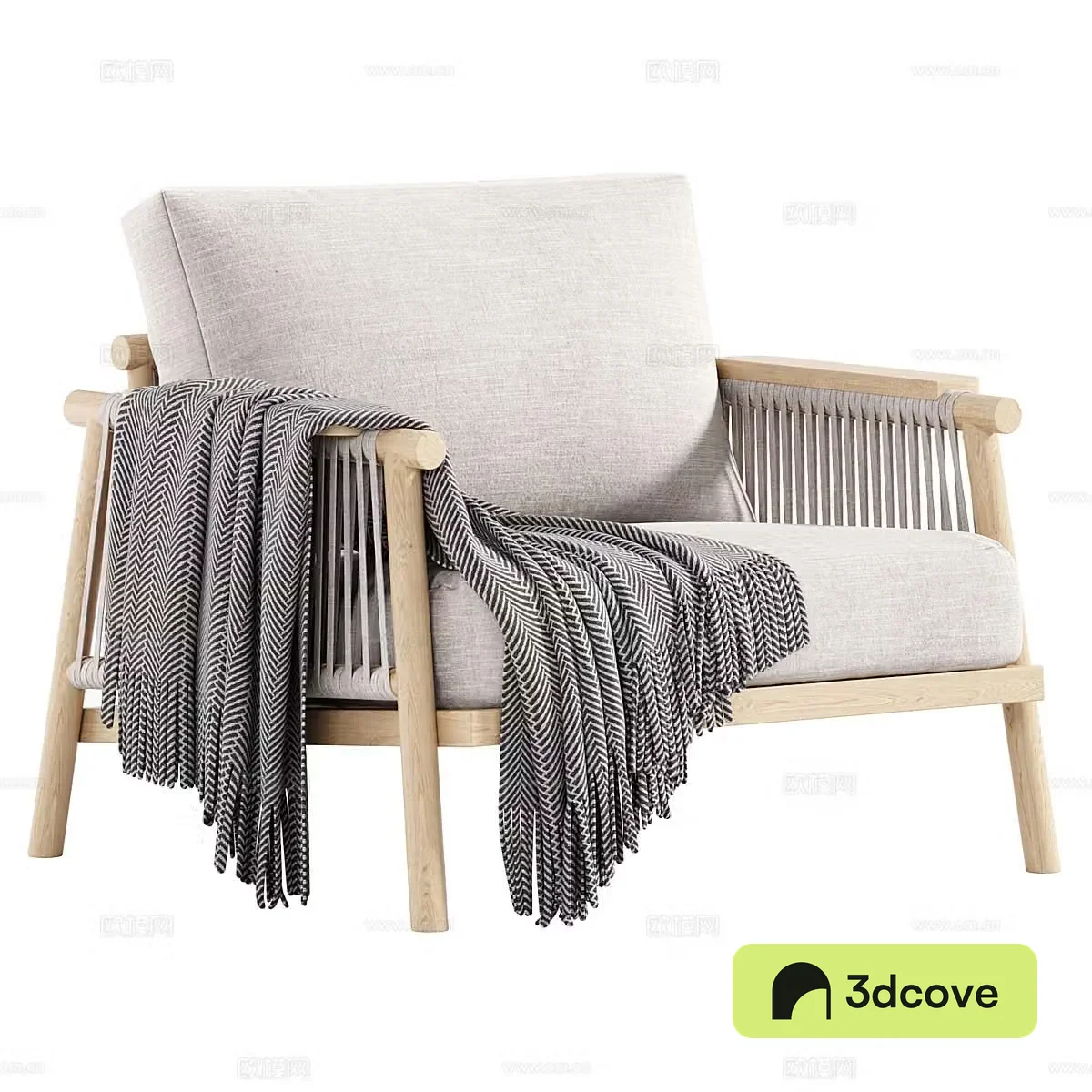 Wasabi style leisure chair B&B single chair B&B leisure chair Rattan single chair Rattan single chair Rattan leisure chair Rest 3D model