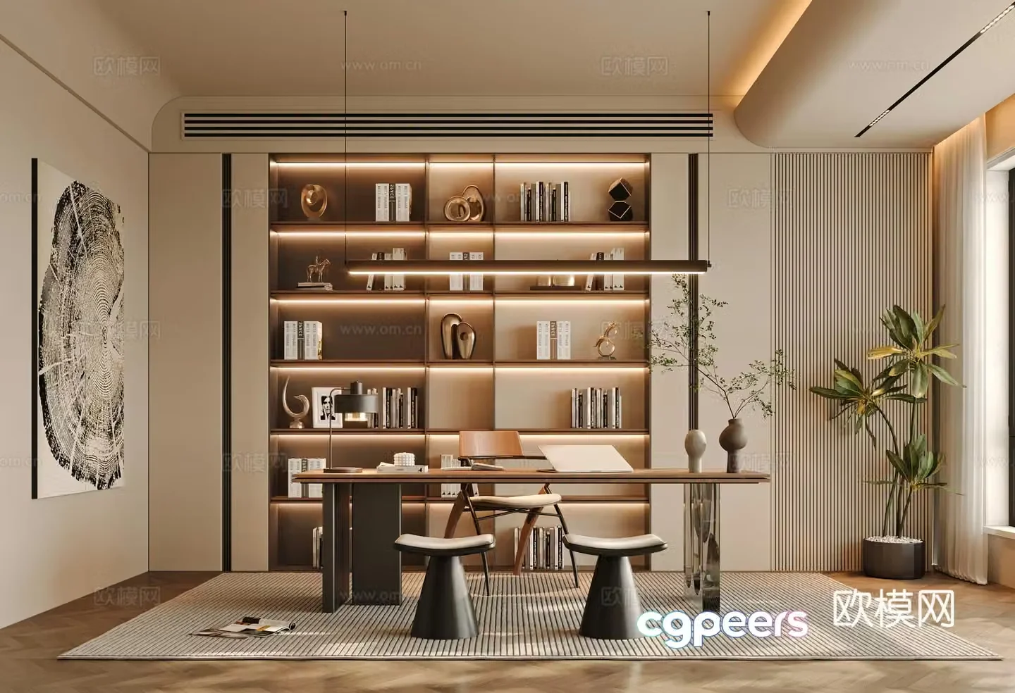 Modern study 3d model