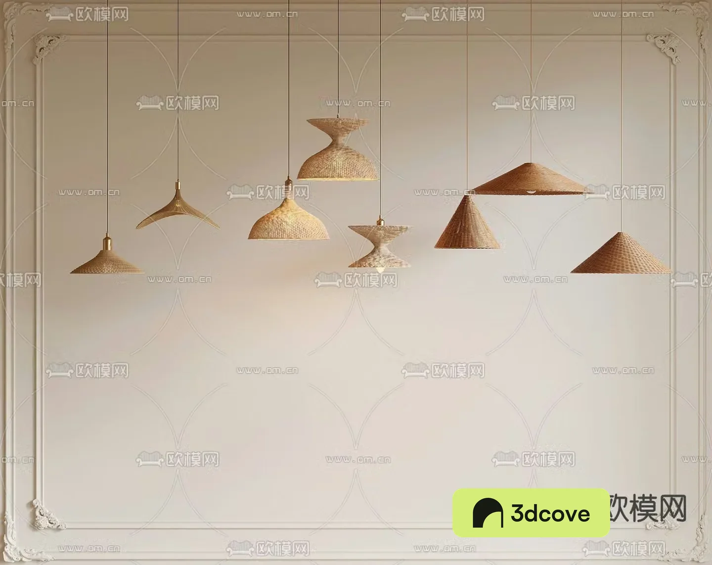 Wabi-sabi small chandelier fishing line chandelier