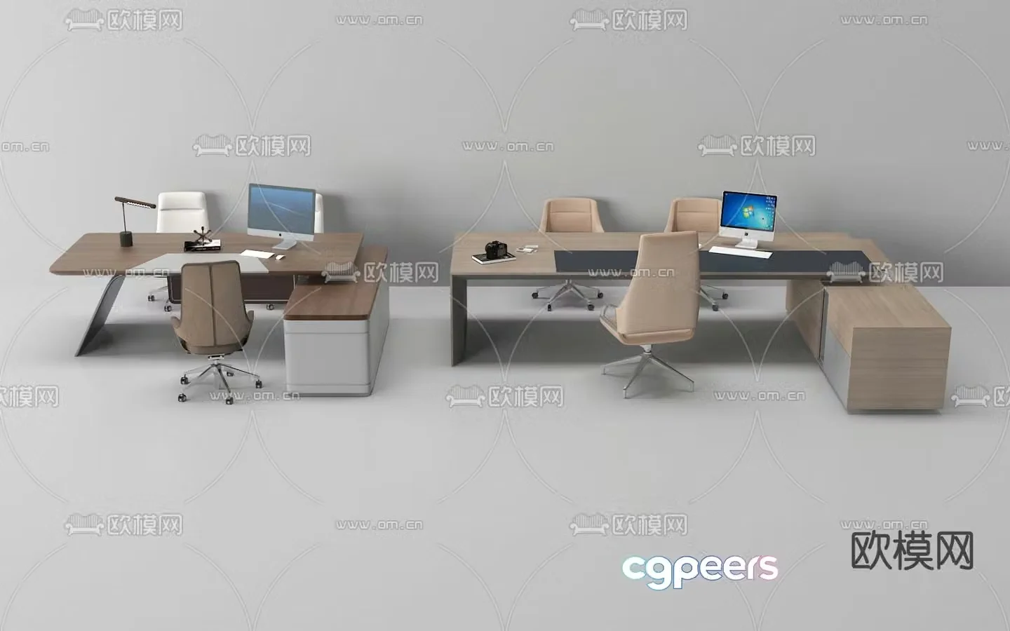 Office desk and chair 3d model