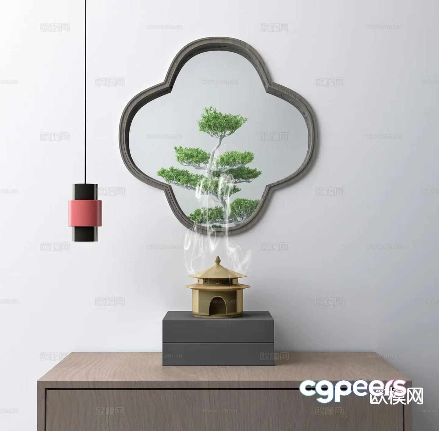 New Chinese style handicrafts incense burner 3D model