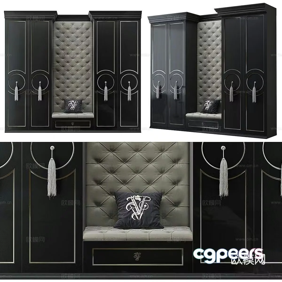 European classical wardrobe sofa deck 3D model