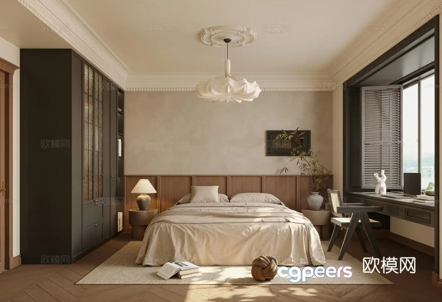 Middle-aged bedroom 3d model